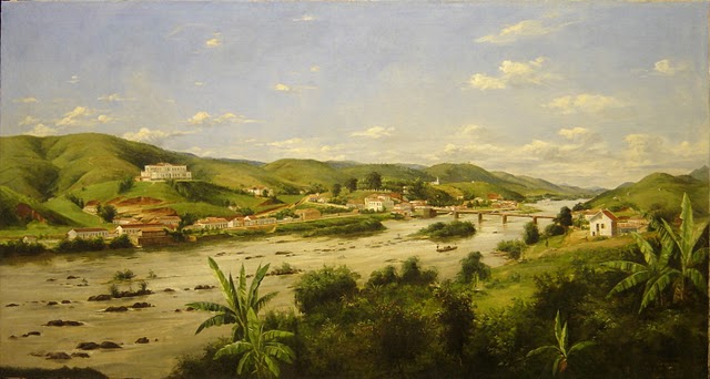 Pintura panorâmica de Parahyba do Sul em 1886